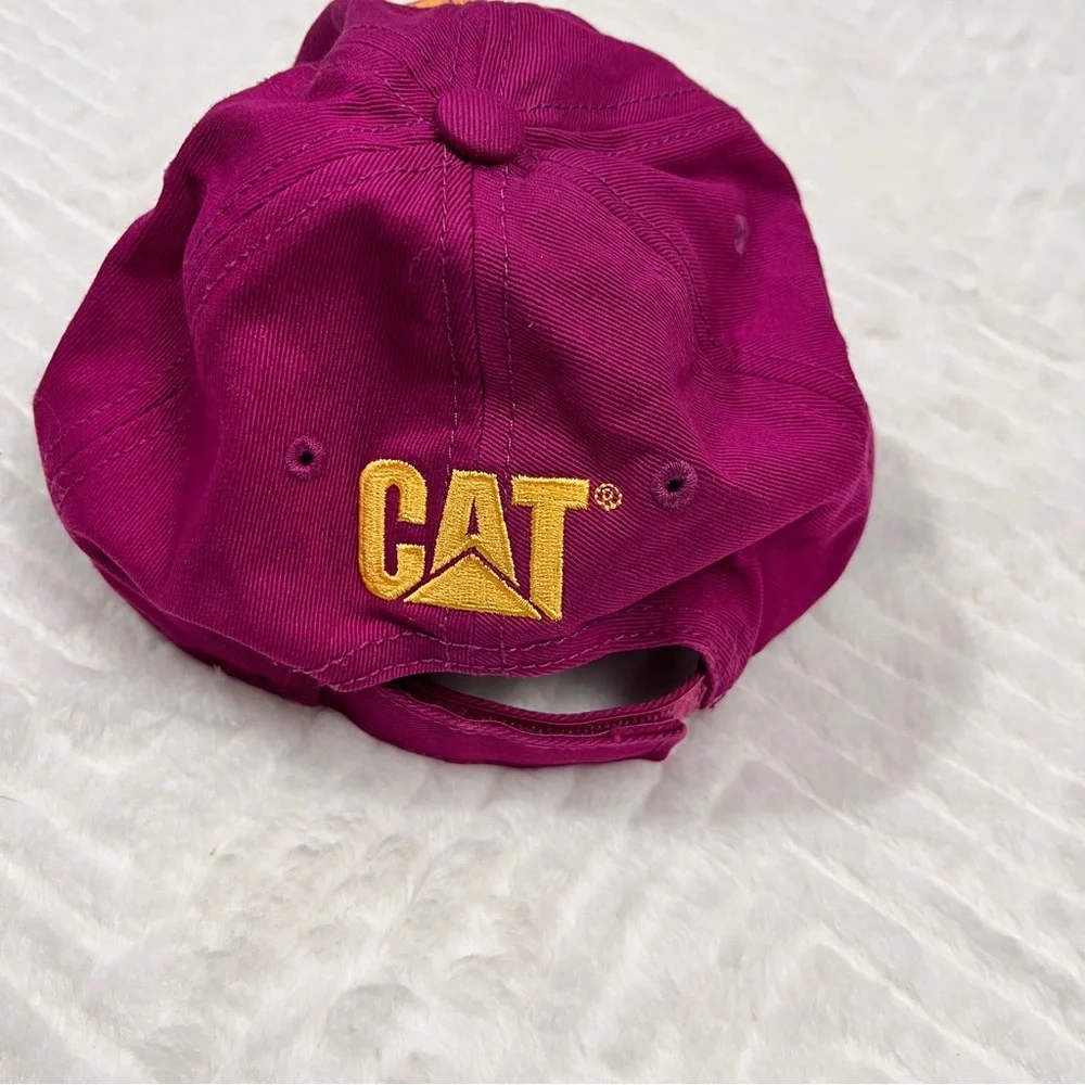 CAT Pink Baseball Cap Hat Yellow Heart Logo Girls‎ adjustable back